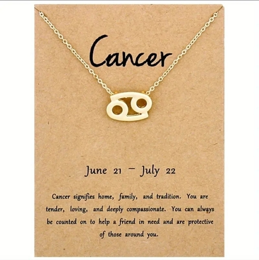 Cancer Zodiac Symbol Pendant Necklace